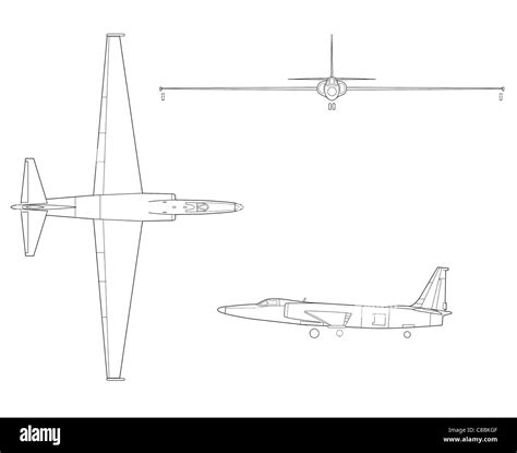 3 view aircraft line art drawing ER-2s U2 Stock Photo, Royalty Free Image: 39594815 - Alamy