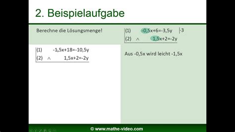 Lineare Gleichungssysteme Additionsverfahren YouTube