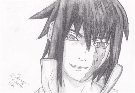 Sasuke Uchiha Eternal Mangekyou Pencil Sketch By Shelandrystudio On