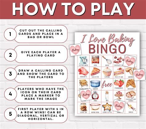 30 Baking Bingo Game Cards Printable Baking Birthday Party Bingo