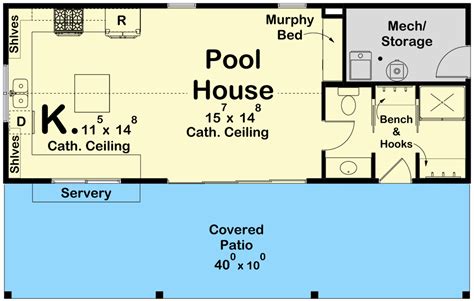 542 Square Foot Modern Farmhouse Pool House Plan 623209dj