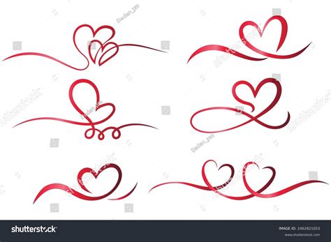 Hand Drawn Heart Line Art Concept Stock Vector Royalty Free