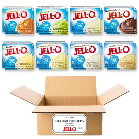 Jello Sugar Free Pudding Mix Instant - Dessert Flavor Variety Pack (8 ...