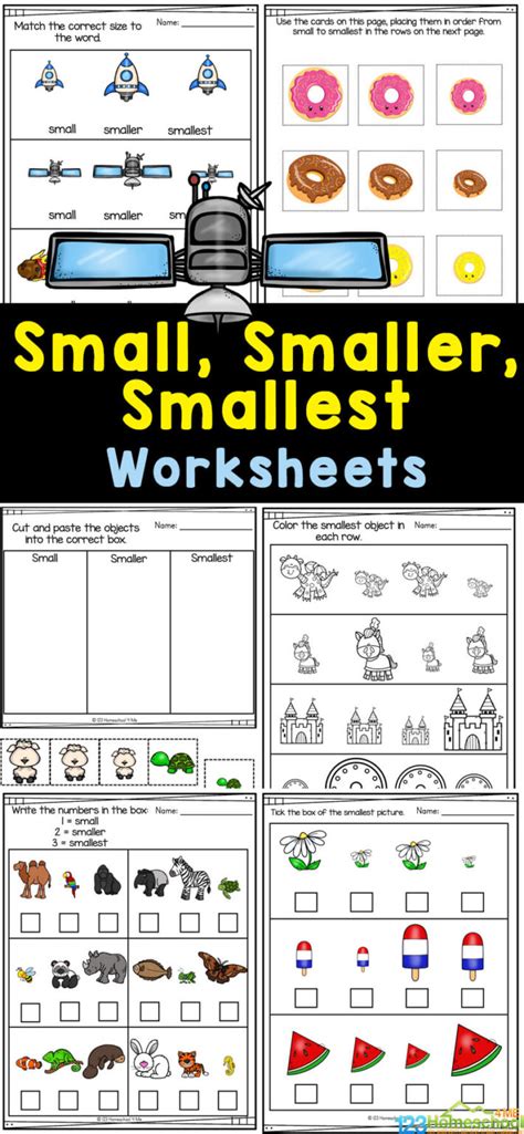 FREE Printable Small, Smaller and Smallest Math Worksheets