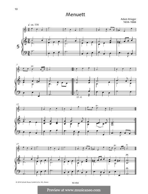 Minuet By A Krieger Sheet Music On Musicaneo