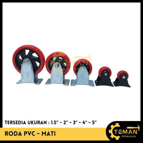 Jual RODA TROLI PVC 4 INCH RODA TROLLEY PVC MERAH 4 HIDUP MATI REM