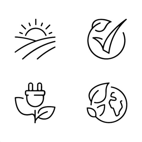 Premium Vector Eco Friendly Related Thin Line Icon Set In Minimal Style Linear Ecology Icons