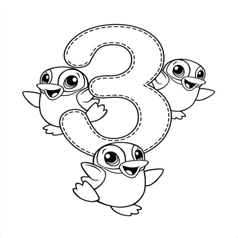 Number Coloring Page Vector Off