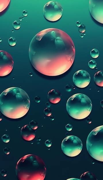 Premium Ai Image Water Bubbles In A Glass Bowl With Water Drops