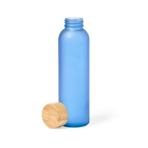 Drink Bottle 500ml Frosted Glass With Bamboo Lid Eco Box Custom Wizard