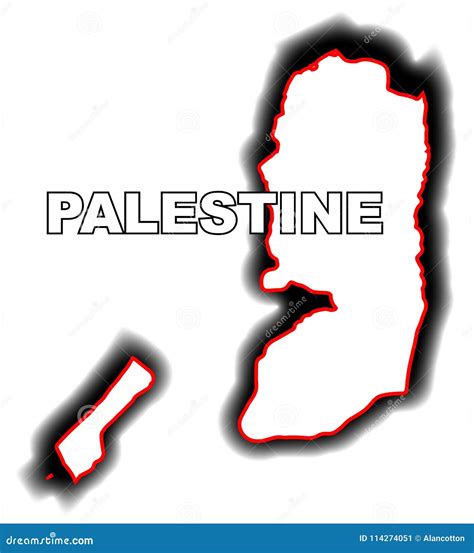 Palestine Outline Map stock vector. Illustration of arab - 114274051