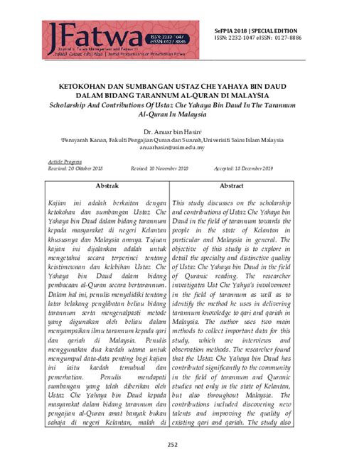 Pdf Ketokohan Dan Sumbangan Ustaz Che Yahaya Daud Dalam Bidang