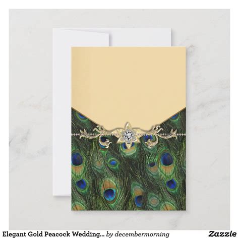 Elegant Gold Peacock Wedding Invitations Zazzle Peacock Wedding