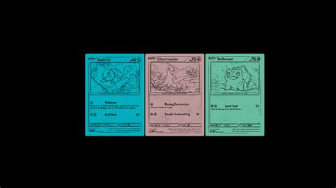 Archivo STL TRÍO INICIAL DE CARTAS POKEMON KANTO CHARMANDER BULBASAUR