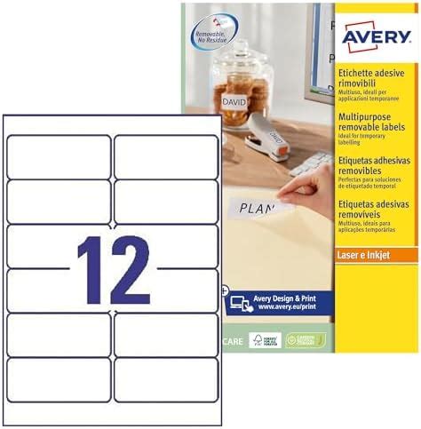 Avery L Rev Self Adhesive Removable Labels Labels Per A