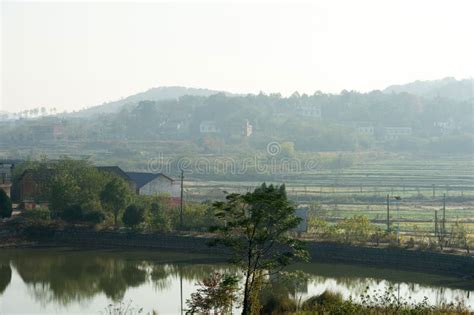 The Landscape of Mountaint Village in Hunan Stock Image - Image of fall ...