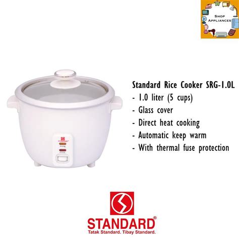 Standard Appliances Rice Cooker Srg L Cups Shopee Philippines