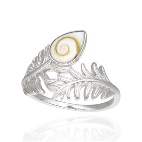 Bague A Lys En Argent Blanc Et Oeil De Sainte Lucie Ae