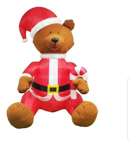 Inflable Holiday Time Oso Teddy Con Iluminacion 2 4cm De Alt Cuotas