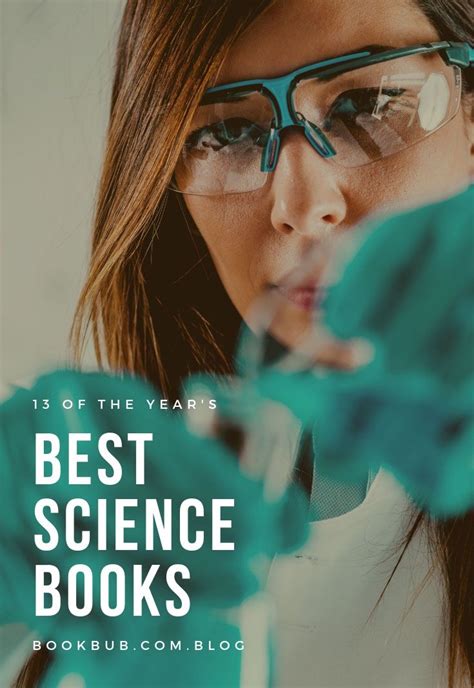 a woman wearing glasses with the words best science books