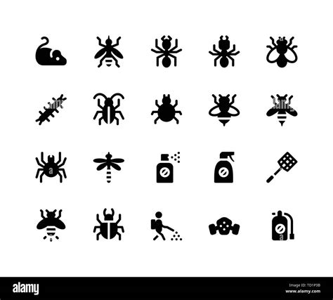 Simple Set Of Pest Control Related Vector Glyph Icons Contains Such