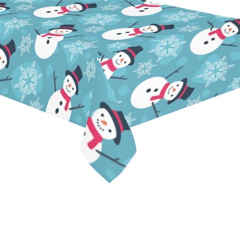 MYPOP Merry Christmas Snowflake Cotton Linen Tablecloth Sets 60x120