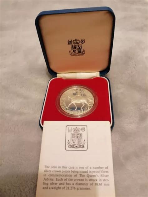 Queen Elizabeth Ii Sterling Silver Jubilee Proof Crown Coin With