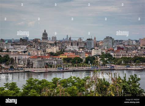 Havana, Cuba - September 27, 2015: Panoramic view over Cuba capital ...