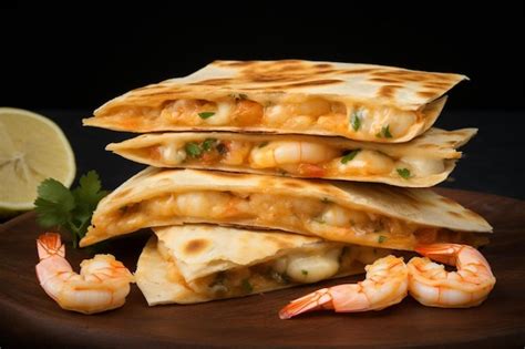 Quesadillas Con Diferentes Tipos De Queso Como El Ched Foto Premium