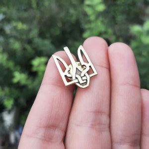 Pin Tryzub Bronze Ukraine Symbol Ukraine Jewelry Ukrainian Etsy