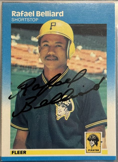 Rafael Belliard Signed 1987 Fleer Glossy 602 Rookie RC AUTO