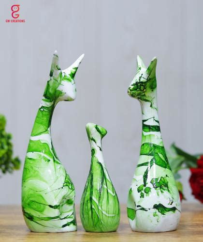 Gw Creations Green Polyresin Decorative Showpiece Deer Jiomart