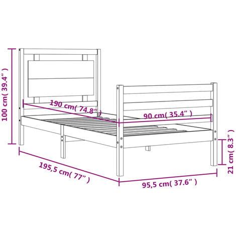 Bed Frame Without Mattress Single Solid Wood VidaXL