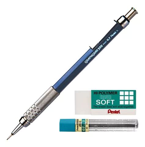 Kit Lapiseira Pentel Graphgear Mm Grafite B Borracha