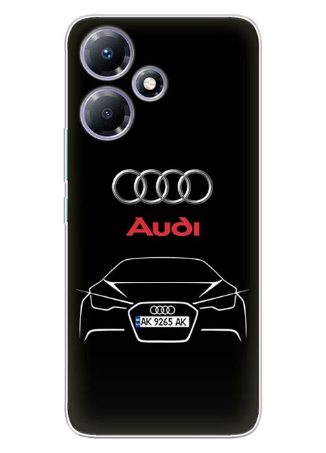 Infinix Hot i чехол Audi Ауди логотип и машина с номерным знаком вектор арт A A A A A