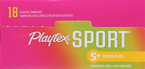 Playtex Sport Plastic Tampons Unscented Super Plus Absorbency 18