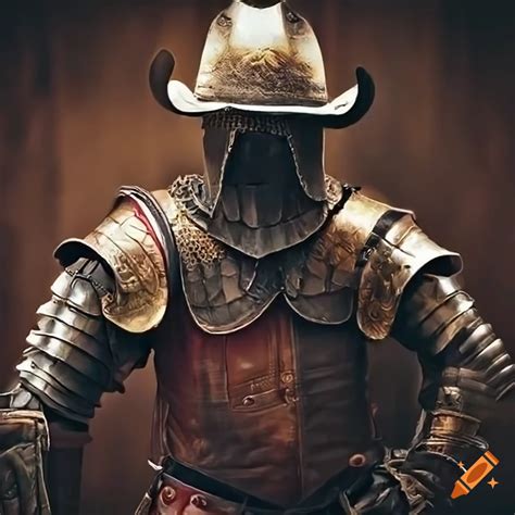 Image Of A Cowboy In Knight Armor And Wearing A Mask On Craiyon