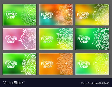 Business cards for flower shop Royalty Free Vector Image