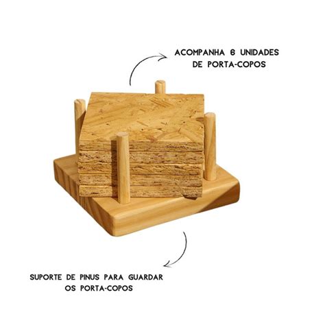 Porta Copos De Madeira Loja Casa 67 Elo7 Produtos Especiais