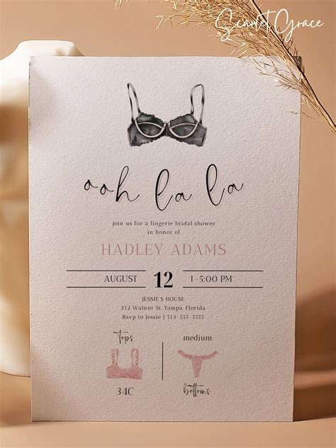 Lucia Lingerie Shower Invitation Template Bundle Lingerie Etsy