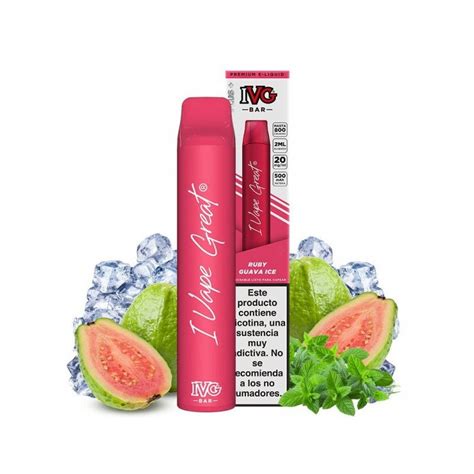 Ivg Bar Ruby Guava Ice 800puff 20mg Disposable Vape