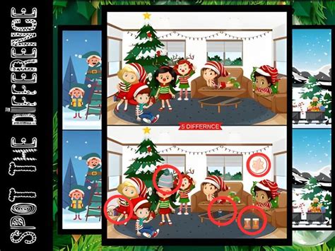 Christmas Spot The Difference Activity Find The Difference Puzzle