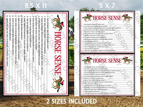 Kentucky Derby Game Trivia Horse Trivia Kentucky Derby Etsy