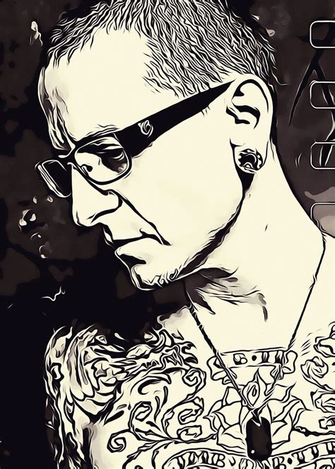 Popart Chester Bennington Poster Picture Metal Print Paint By