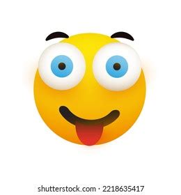 Smiling Emoji Face Tongue Out Simple Stock Vector (Royalty Free ...