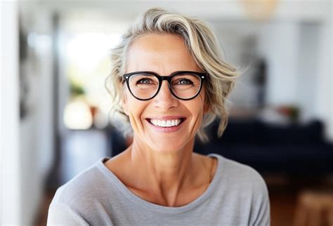 Premium AI Image Portrait Of Smiling Mature Woman Successful Middle