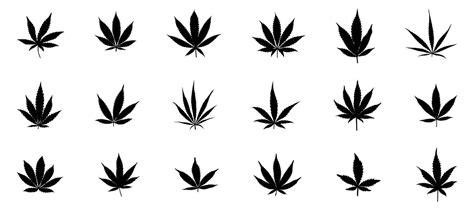 weed leaf silhouette 32208080 Vector Art at Vecteezy