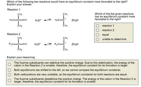 Solved Which Of The The Given Reactions Has An Equilibrium