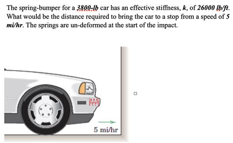 Solved The Spring Bumper For A Lb Car Has An Effective Chegg