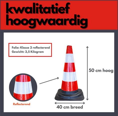 Verkeerskegel Pion PVC 50 Cm Verzwaard 2 5 Kg CROW Bol